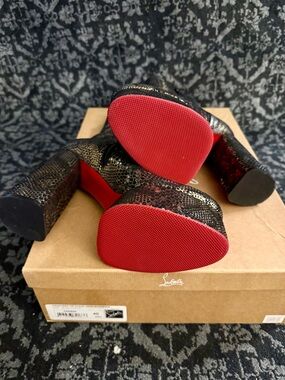 Christian Louboutin IZAMAYEAH 130 suede jungle Snakeskin Platform boots